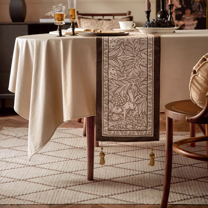 brown animal table runner