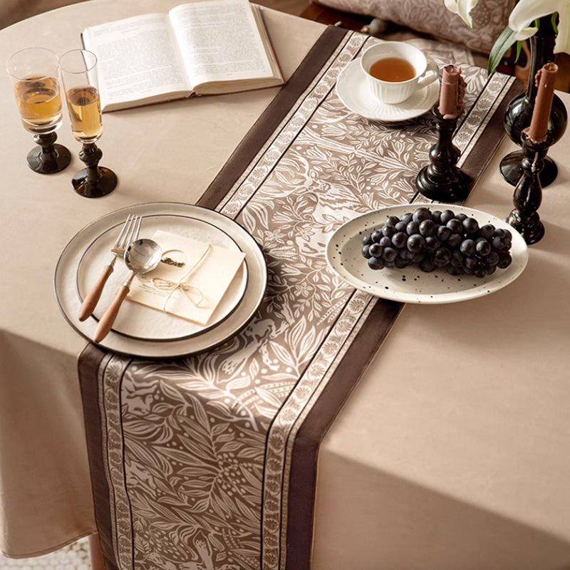 brown animal table runner