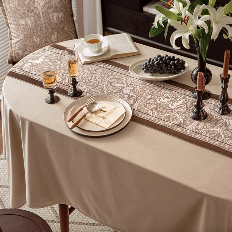 brown animal table runner