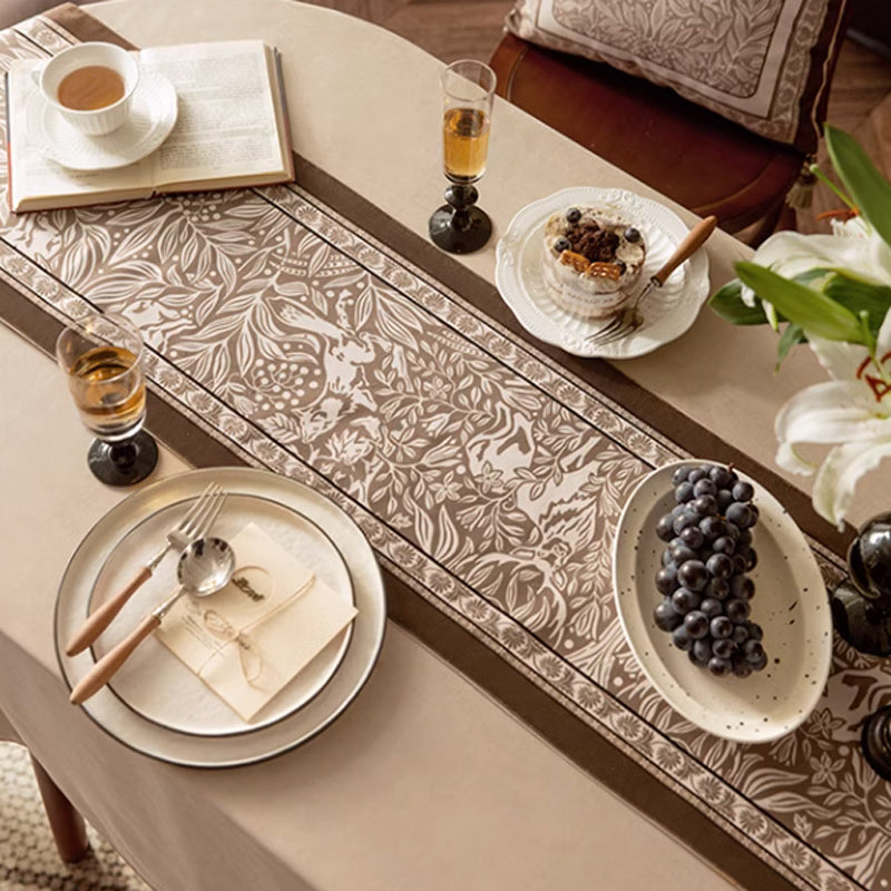 brown animal table runner