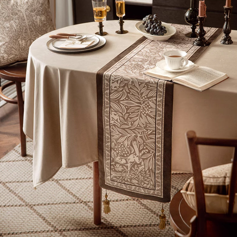 brown animal table runner