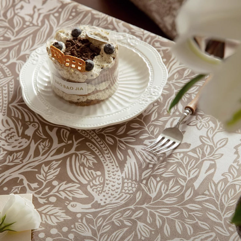 brown animal table cloth
