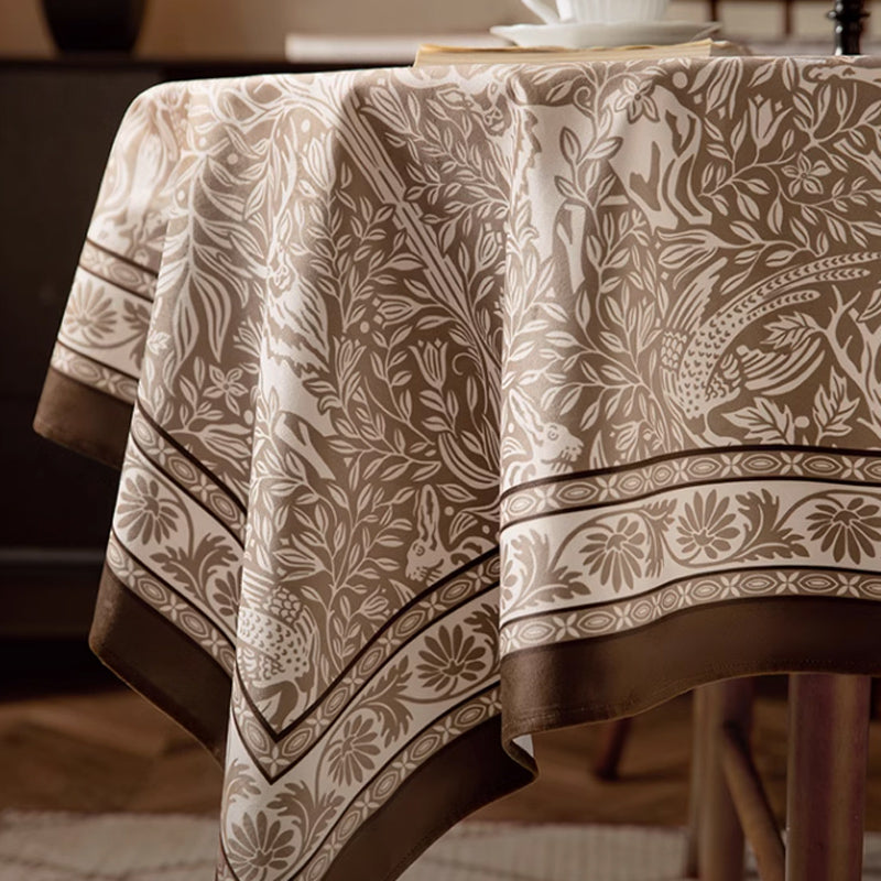 brown animal table cloth