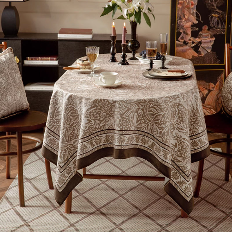 brown animal table cloth