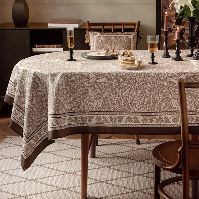 brown animal table cloth