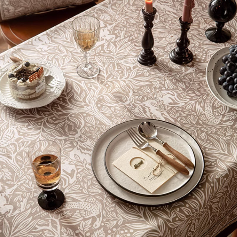brown animal table cloth