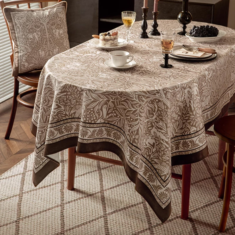 brown animal table cloth