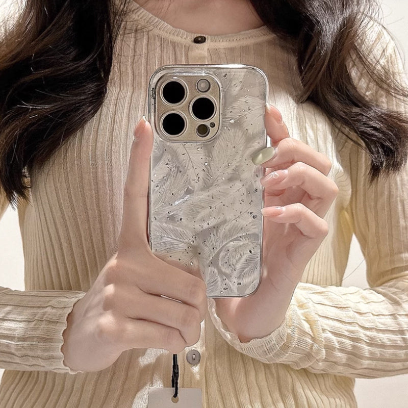 metal feather iPhone case