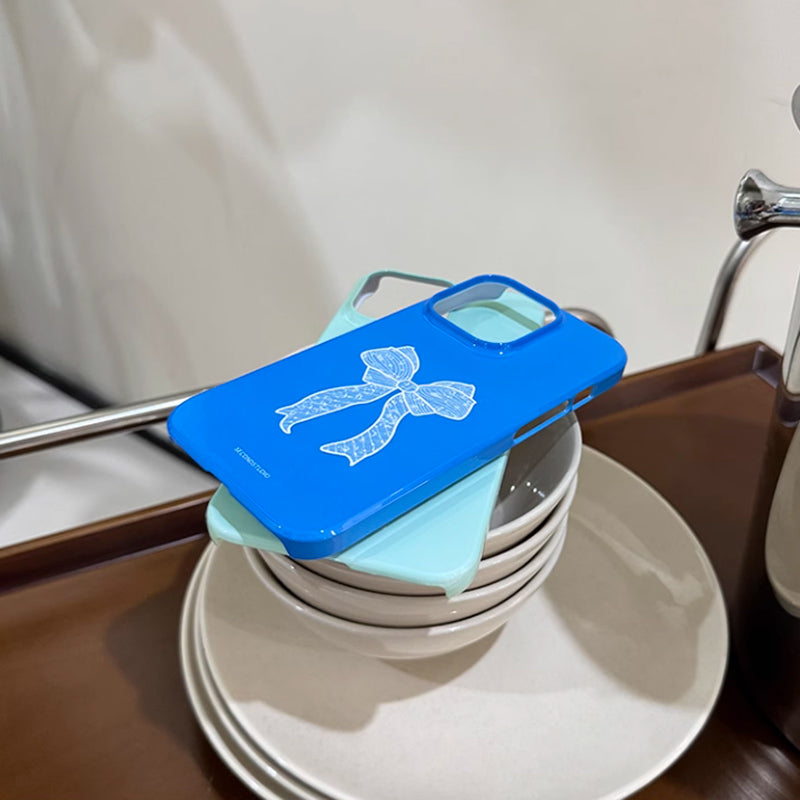 2color ribbon grip iPhone case