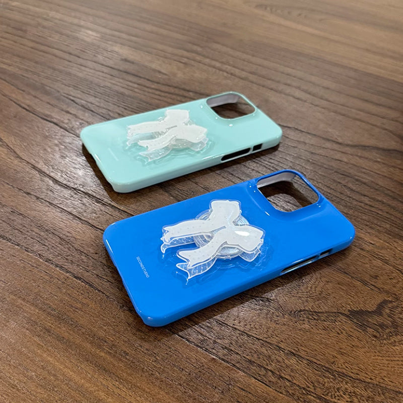 2color ribbon grip iPhone case