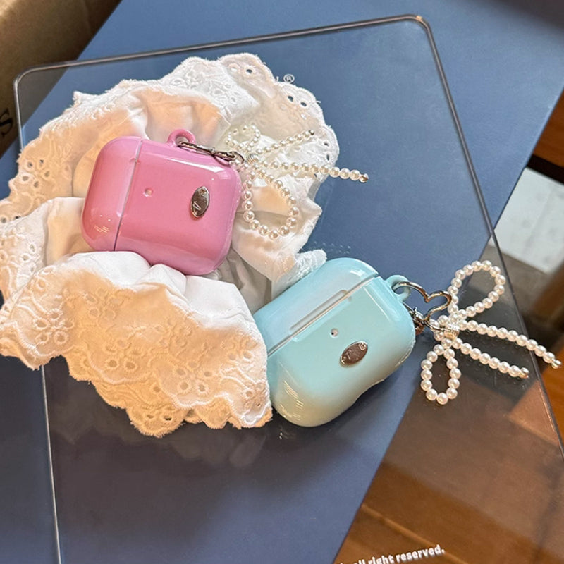 2color solid milky Airpods case