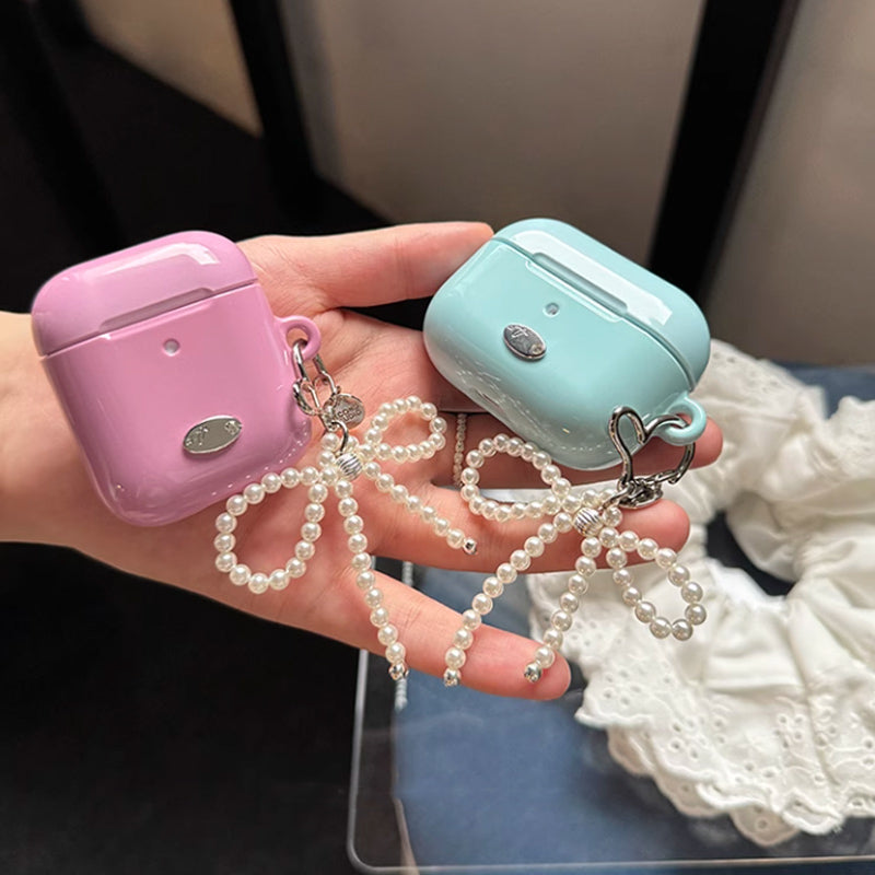 2color solid milky Airpods case