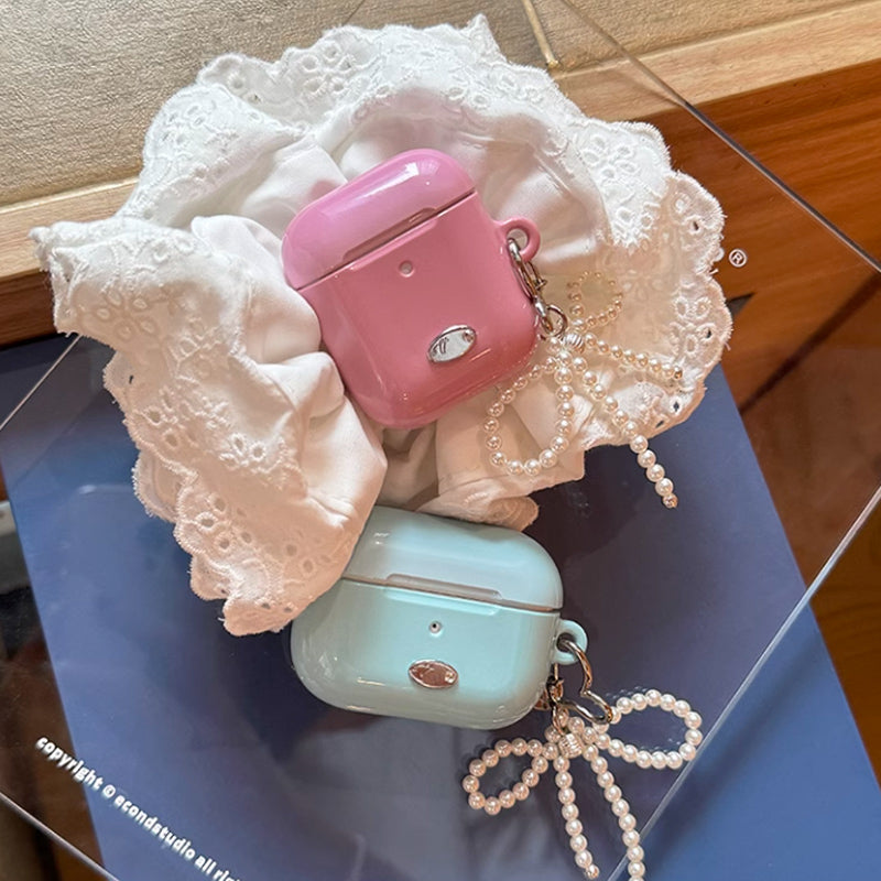 2color solid milky Airpods case