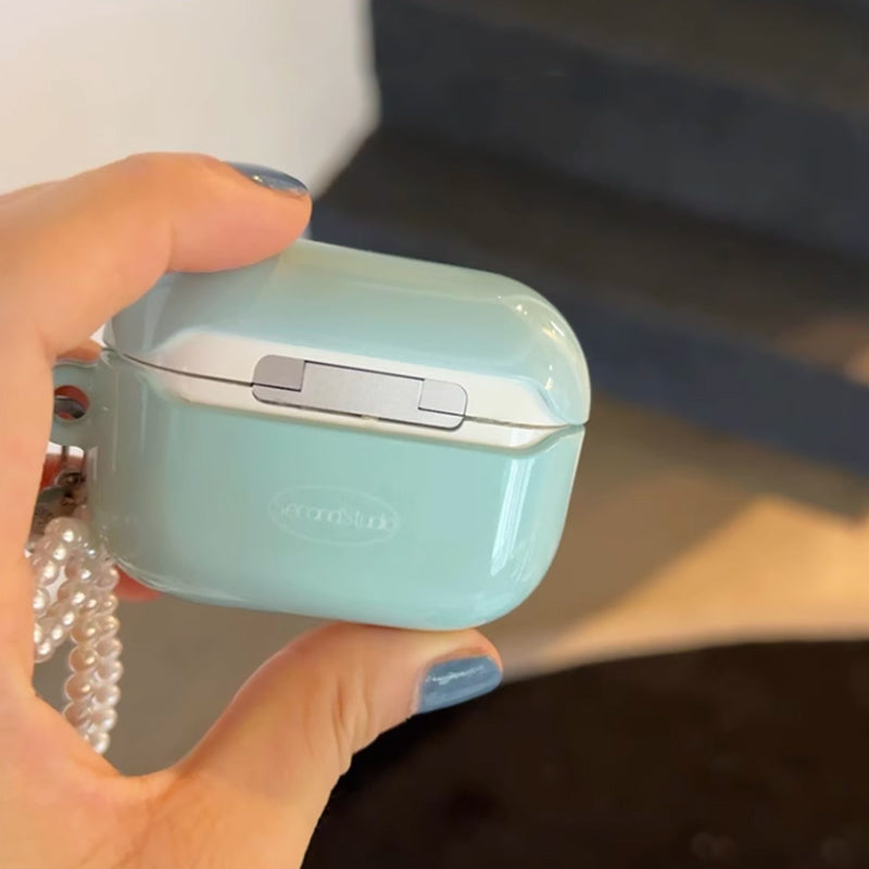 2color solid milky Airpods case