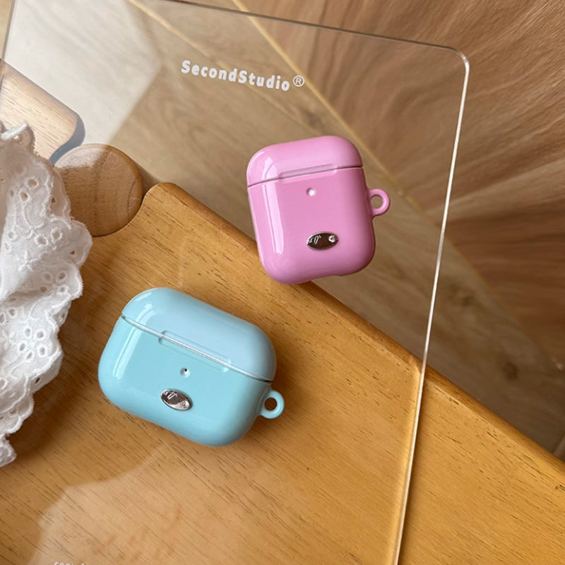 2color solid milky Airpods case