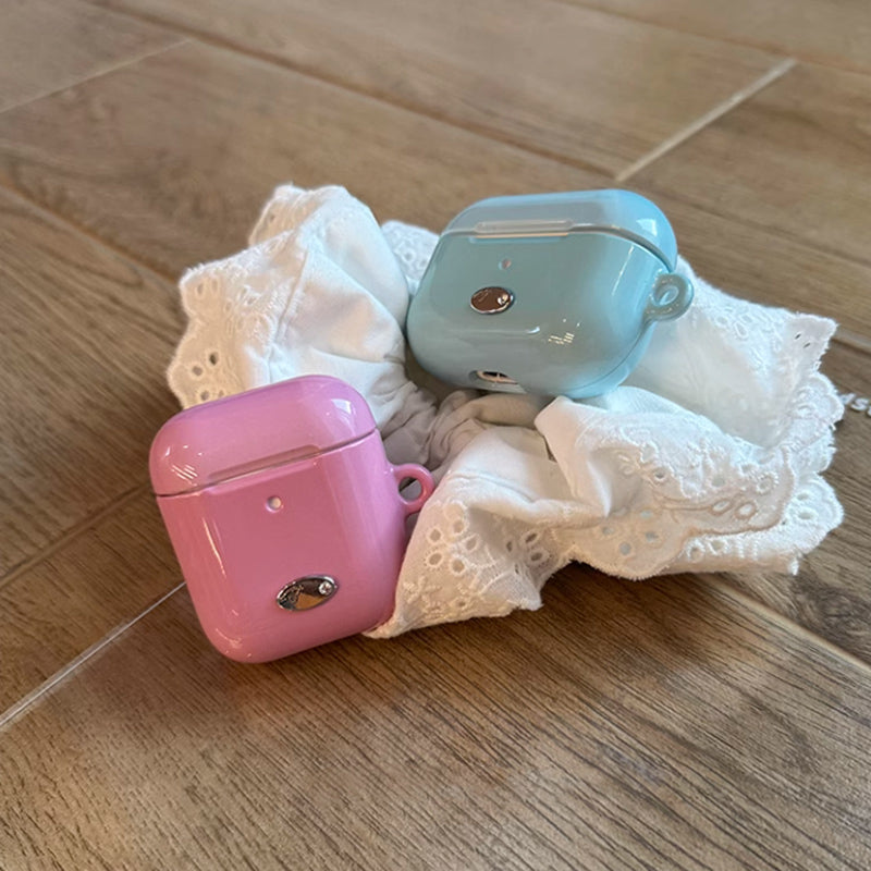 2color solid milky Airpods case