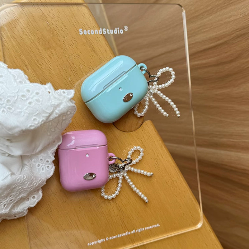 2color solid milky Airpods case