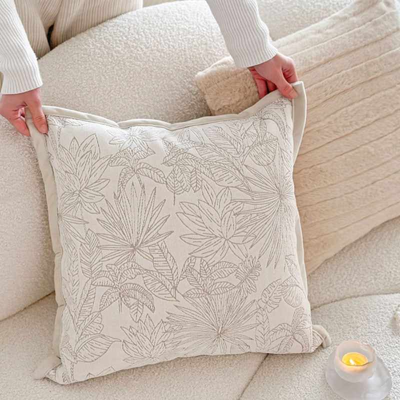 3design beige botanical cushion