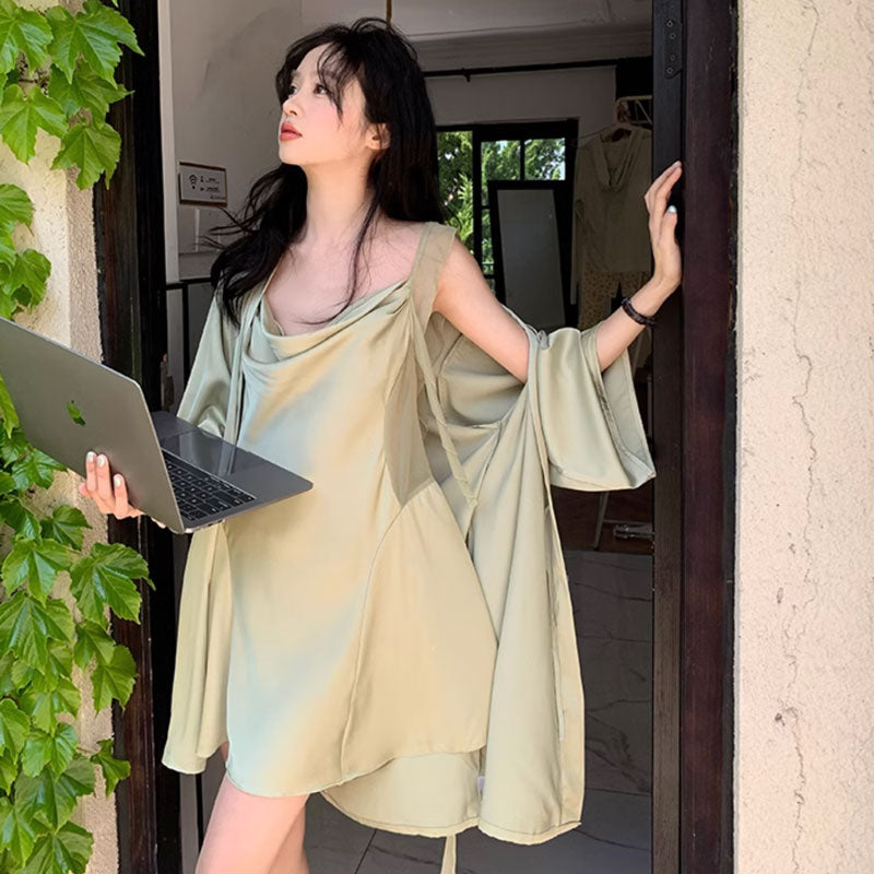 draped gown set