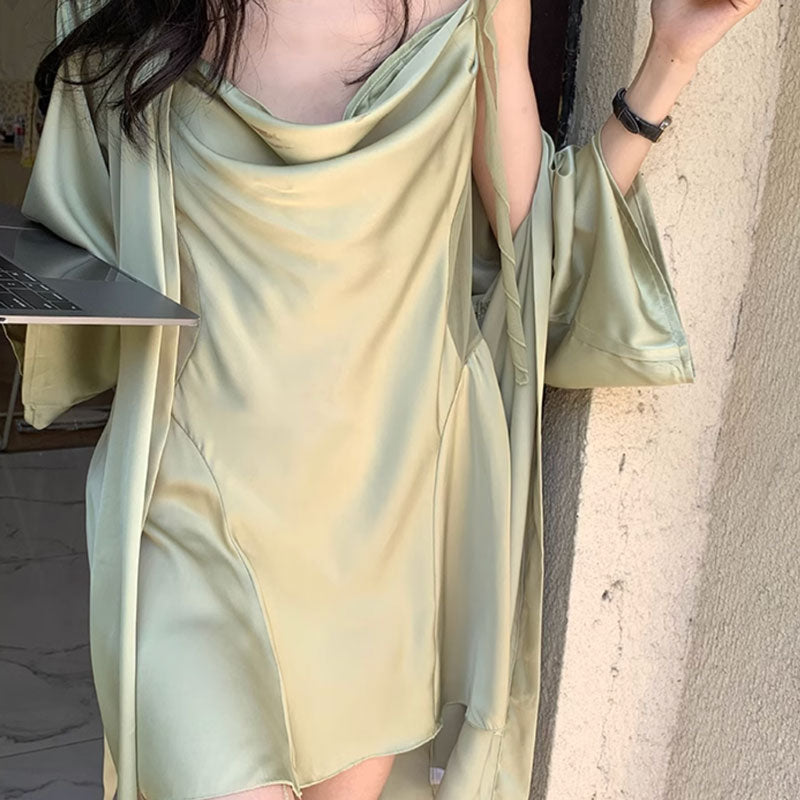 draped gown set