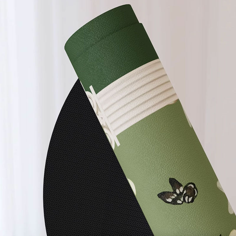 fresh green flower bath mat