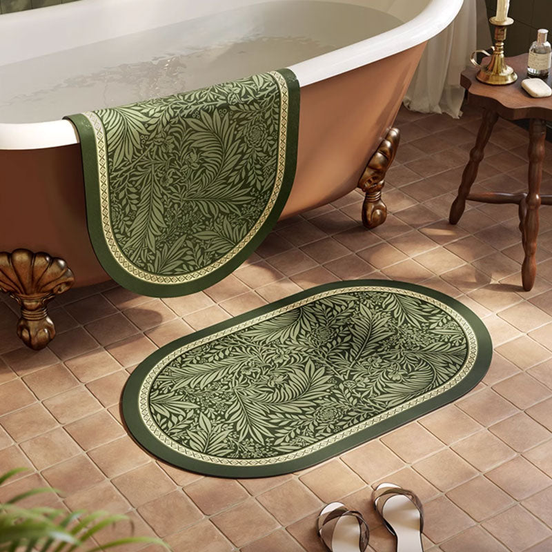 deep botanical bath mat