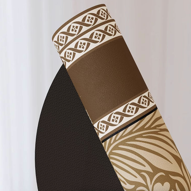 brown botanical bath mat