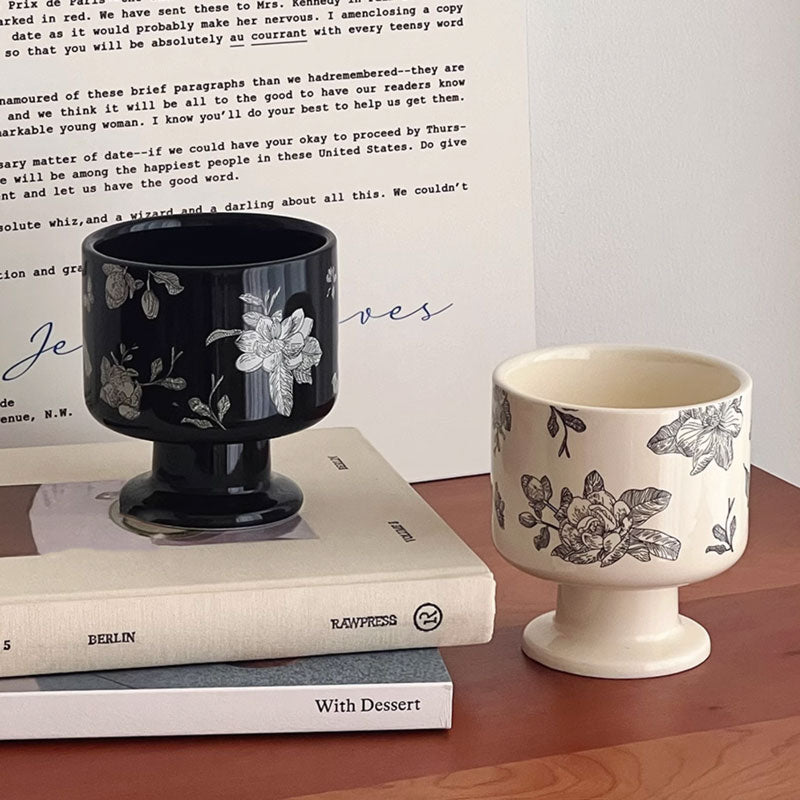 2color retro flower mug