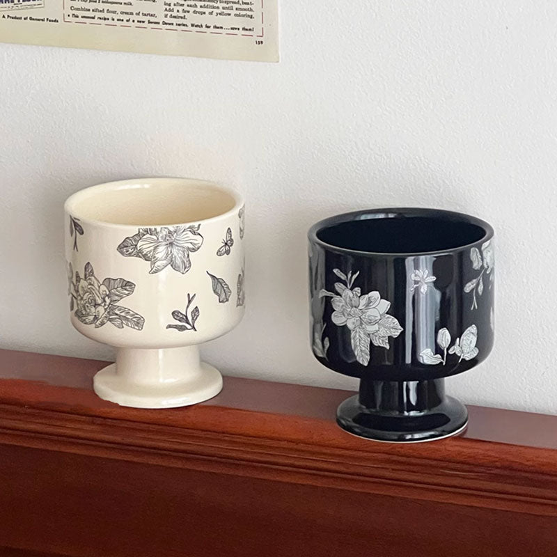 2color retro flower mug
