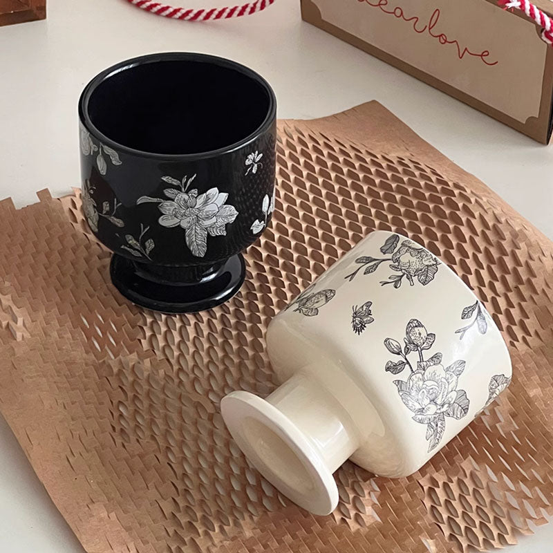 2color retro flower mug