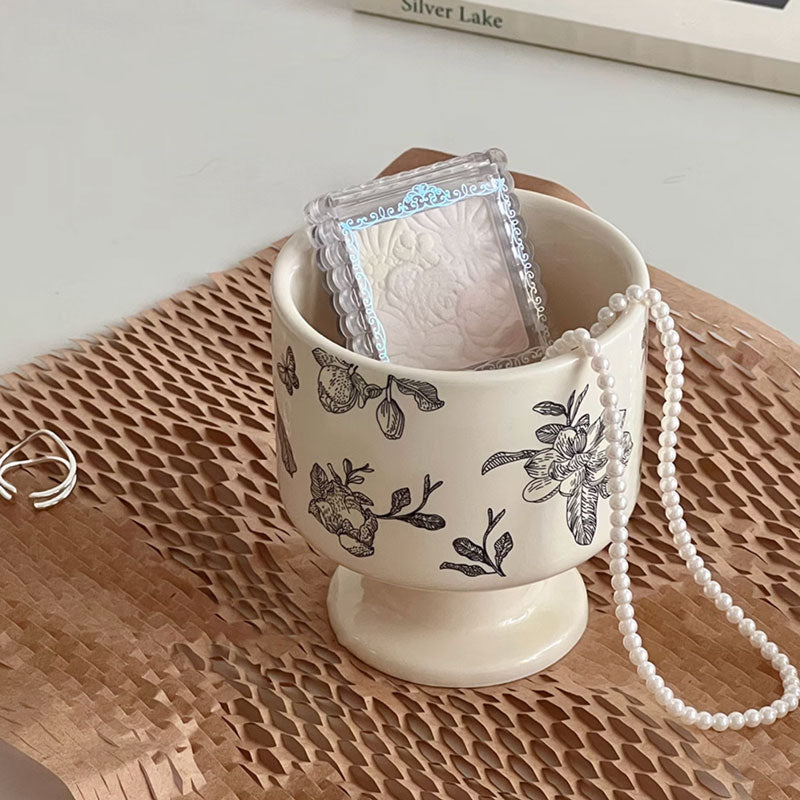 2color retro flower mug