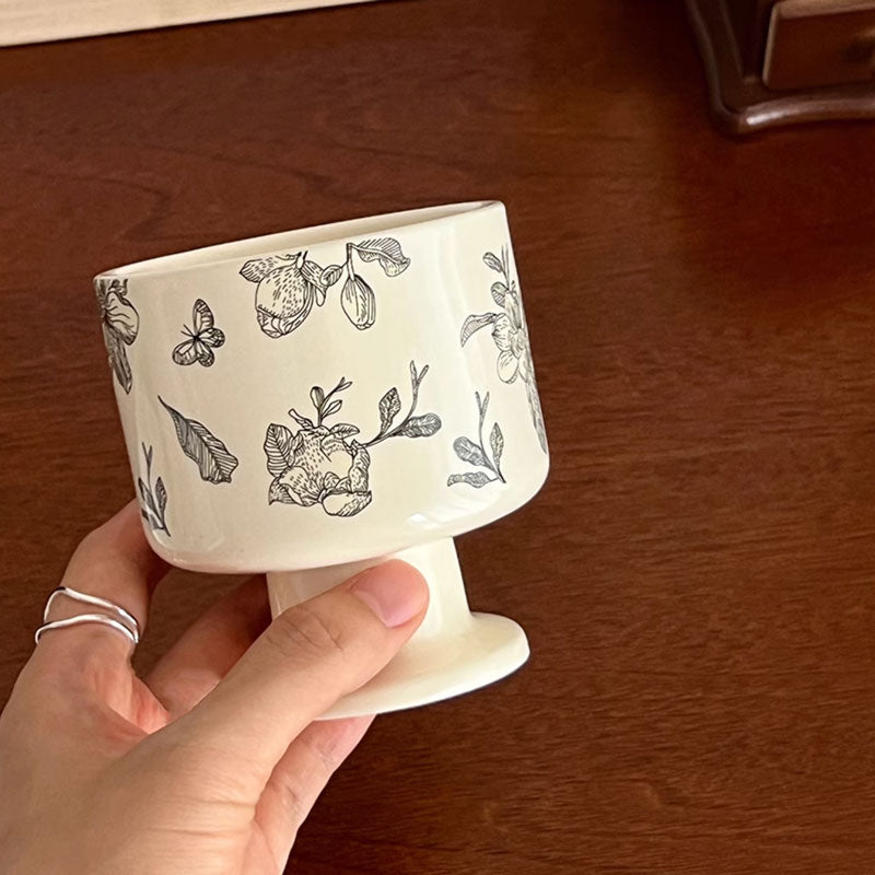 2color retro flower mug