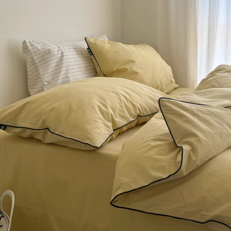 6color piping cotton bedlinen set