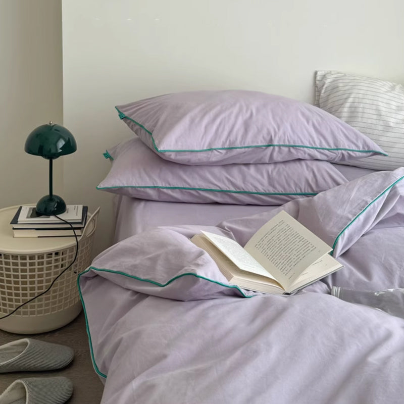 6color piping cotton bedlinen set