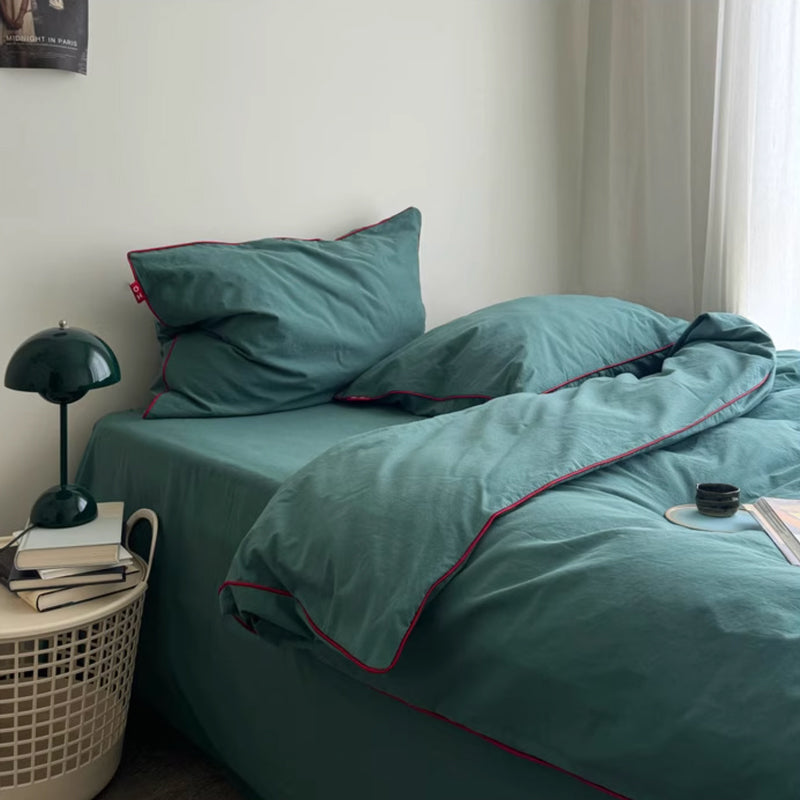 6color piping cotton bedlinen set