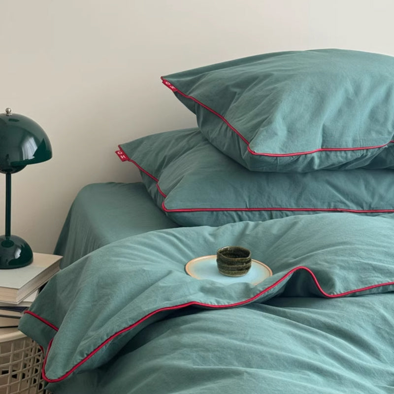 6color piping cotton bedlinen set