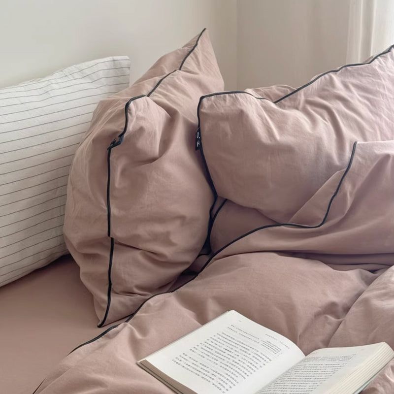 6color piping cotton bedlinen set