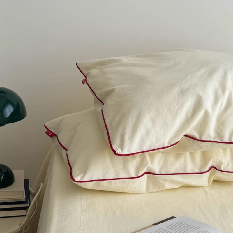 6color piping cotton bedlinen set