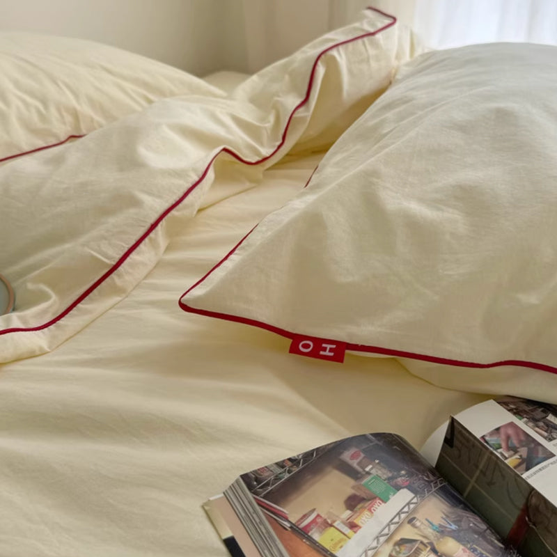 6color piping cotton bedlinen set