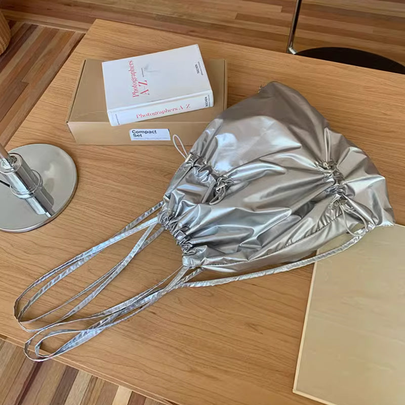 2color gather drawstring bag