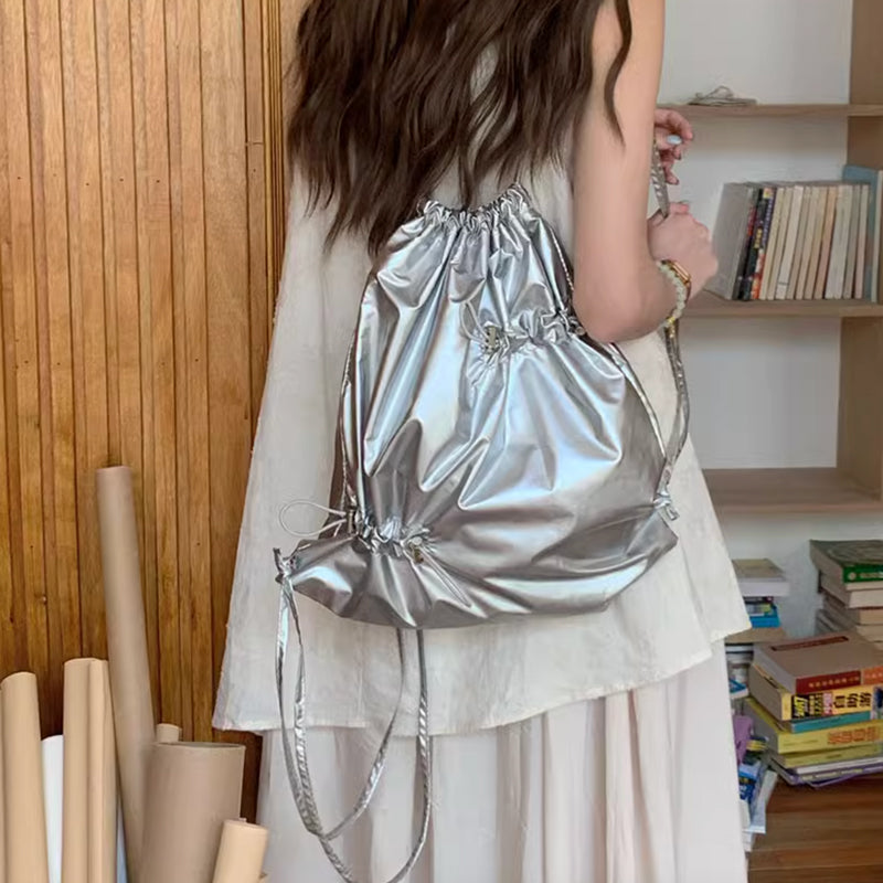 2color gather drawstring bag