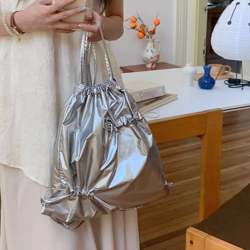2color gather drawstring bag