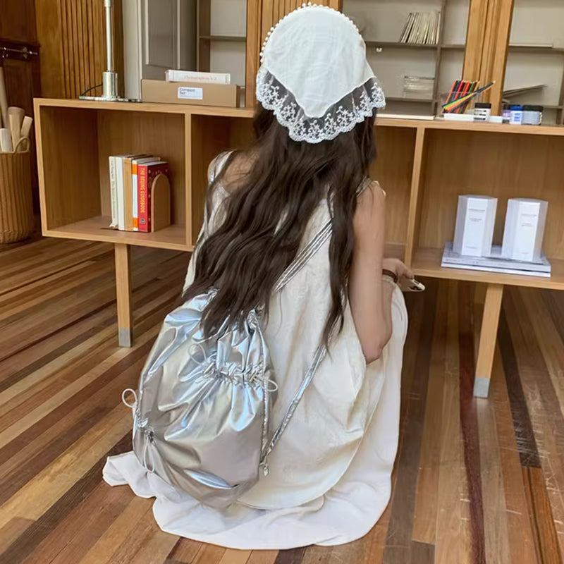 2color gather drawstring bag