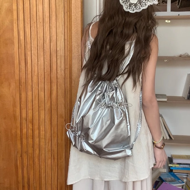 2color gather drawstring bag