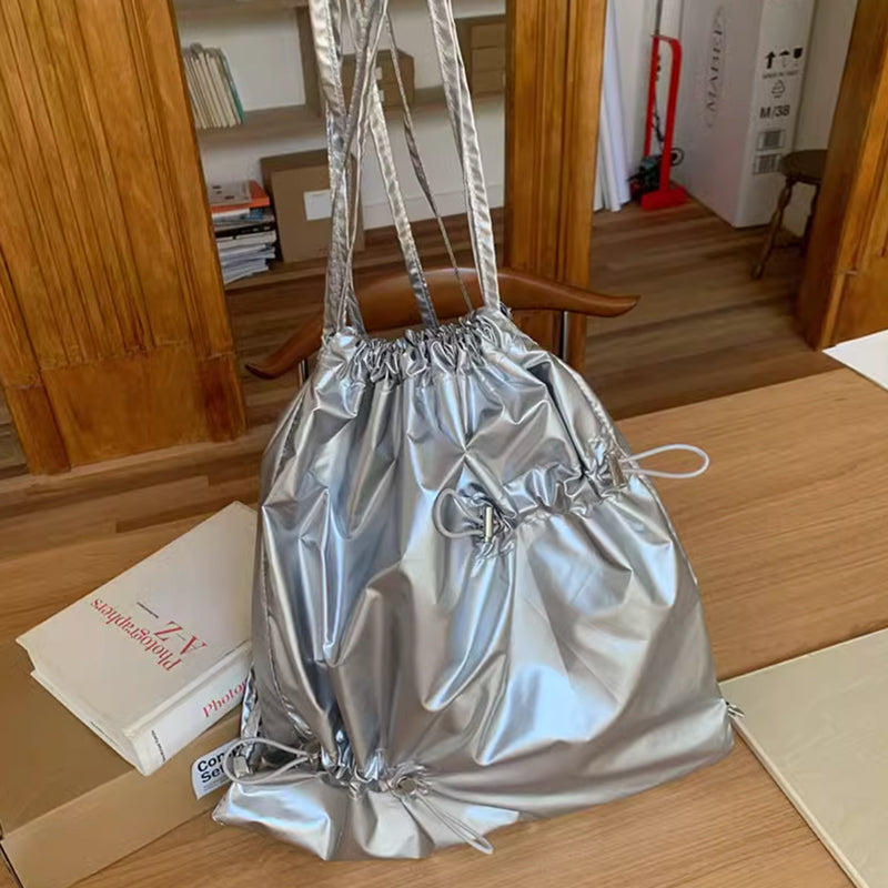 2color gather drawstring bag