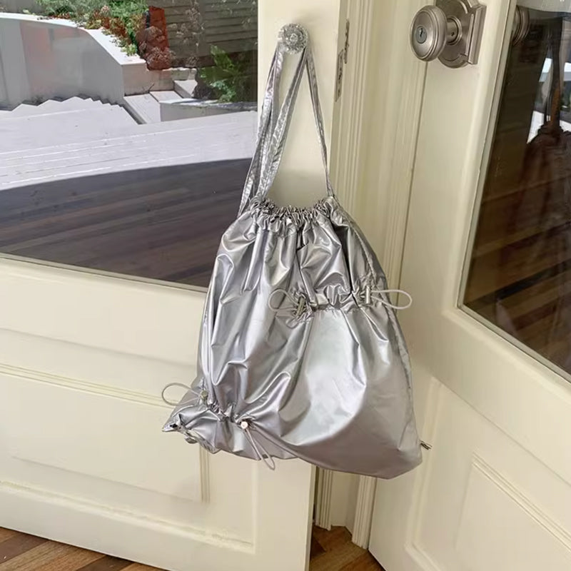 2color gather drawstring bag