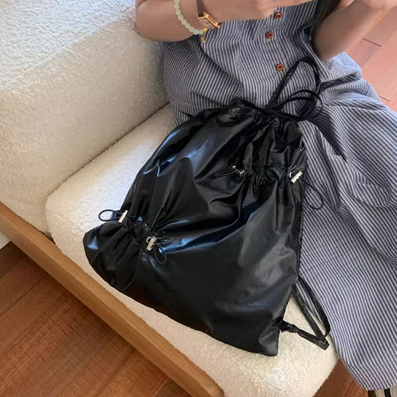 2color gather drawstring bag