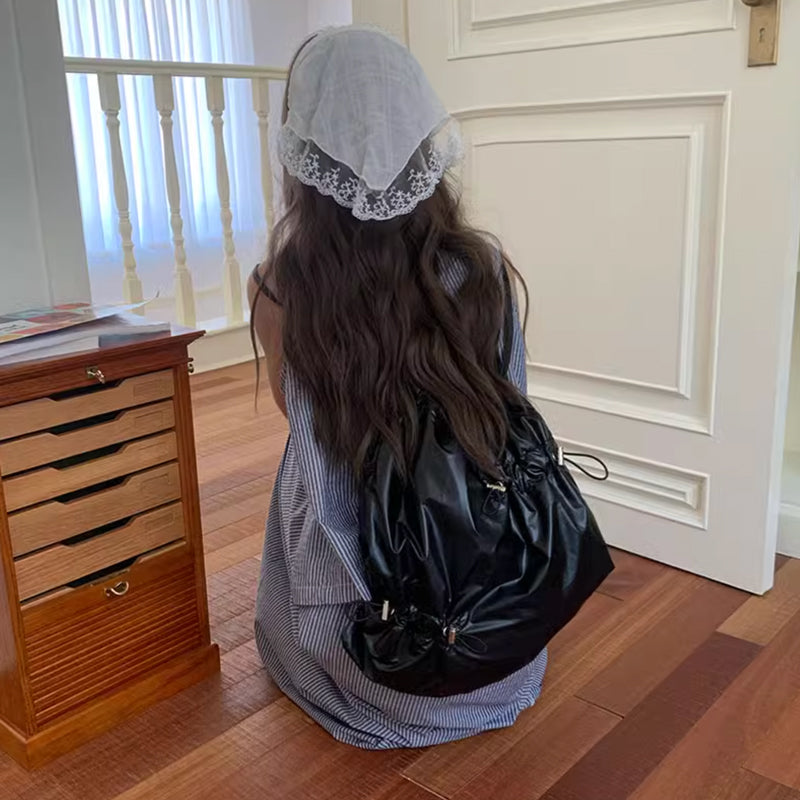 2color gather drawstring bag
