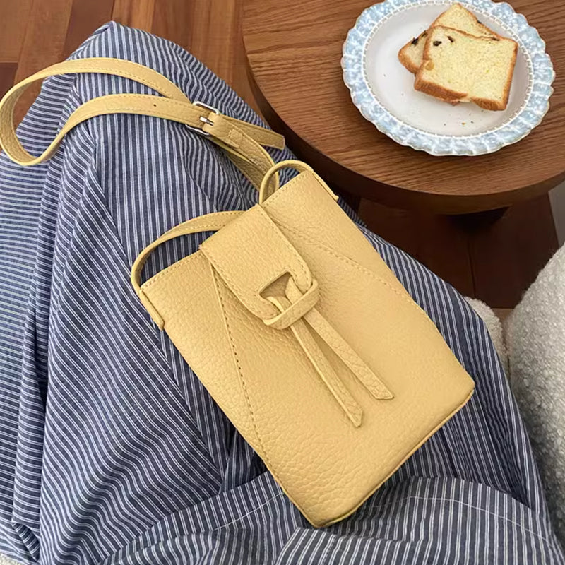 3color leather mini shoulder bag