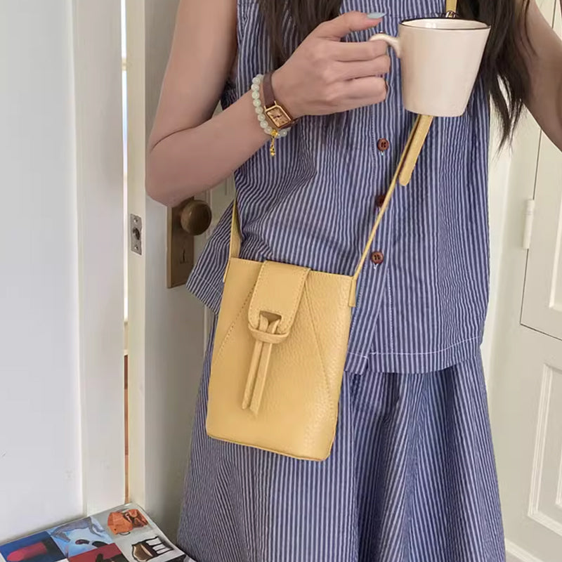 3color leather mini shoulder bag